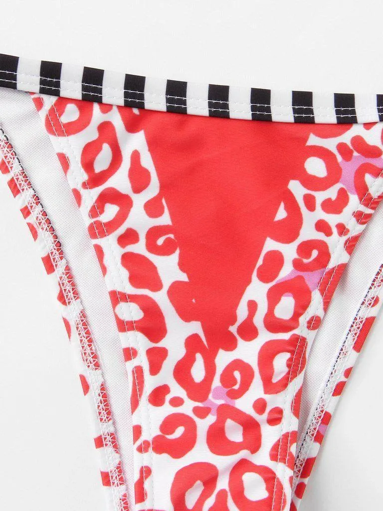 Striped Leopard Bikini Set
