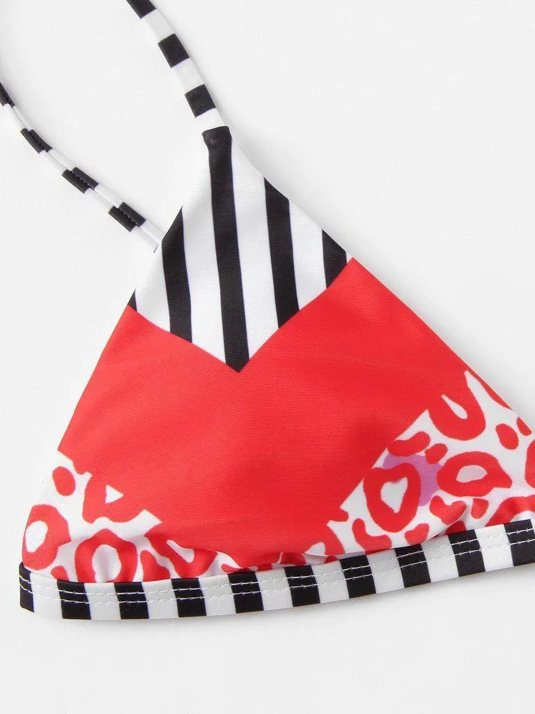 Striped Leopard Bikini Set