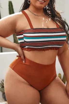 Striped Pretty High Waisted Bikini