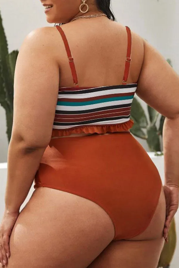 Striped Pretty High Waisted Bikini