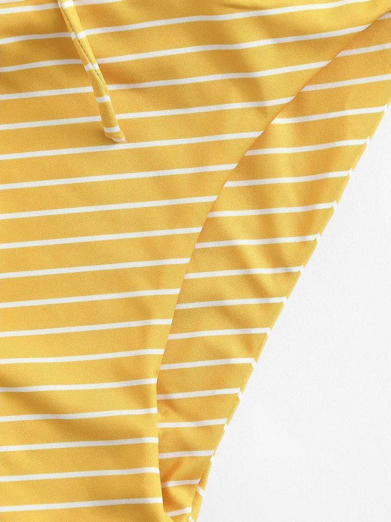 Striped Strappy Bikini Set