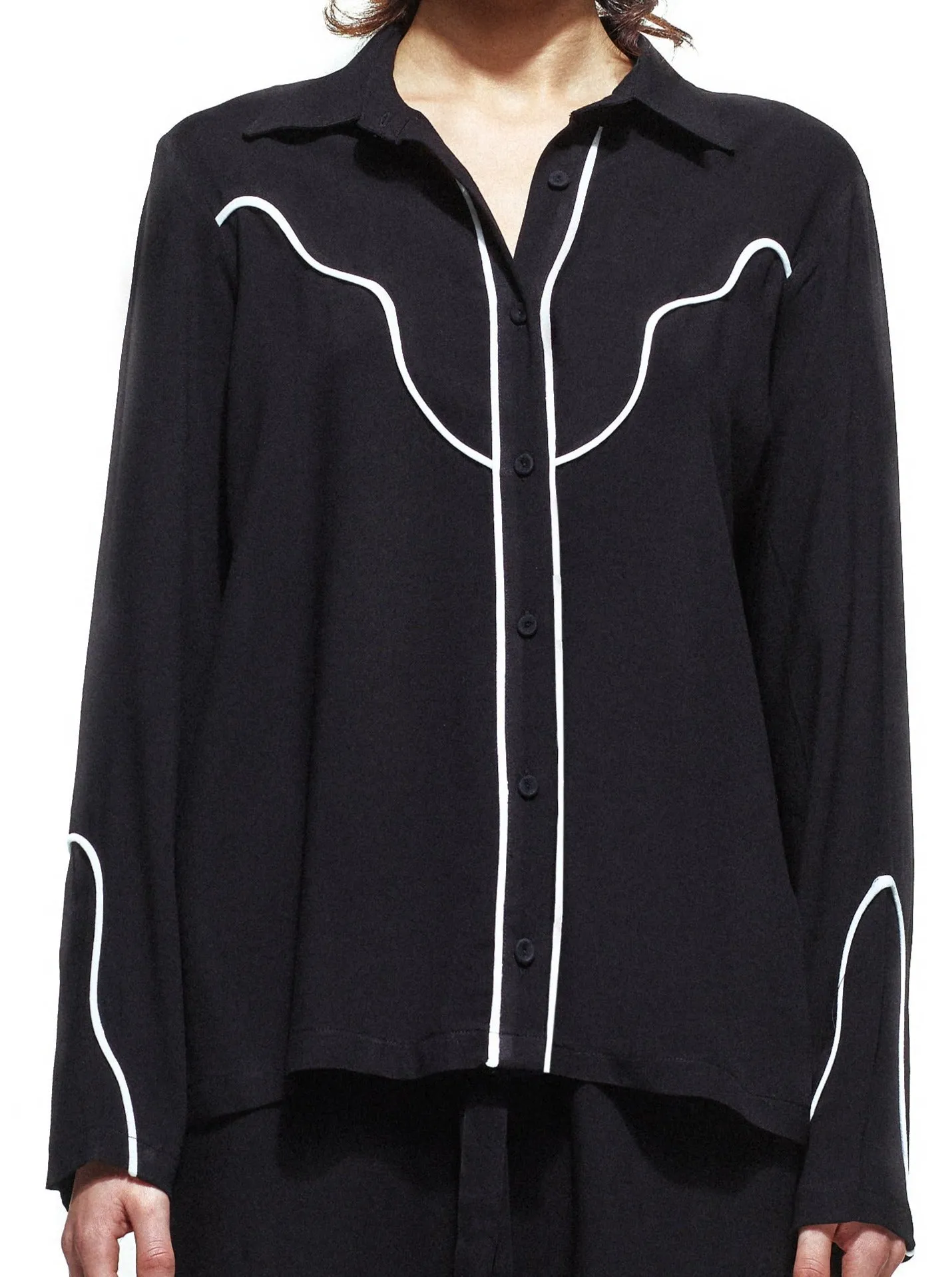 Texas Black Long Pajama Set