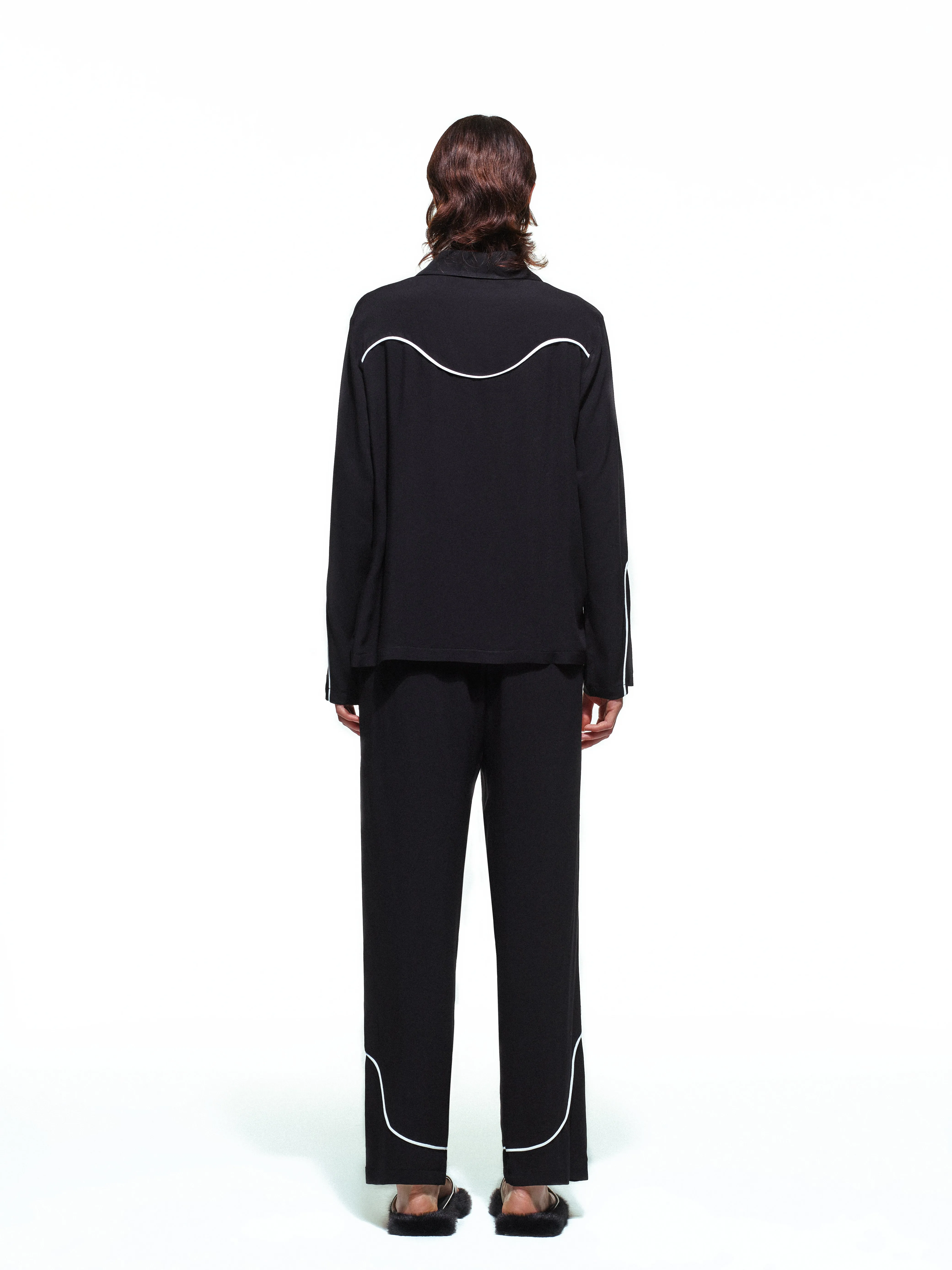 Texas Black Long Pajama Set