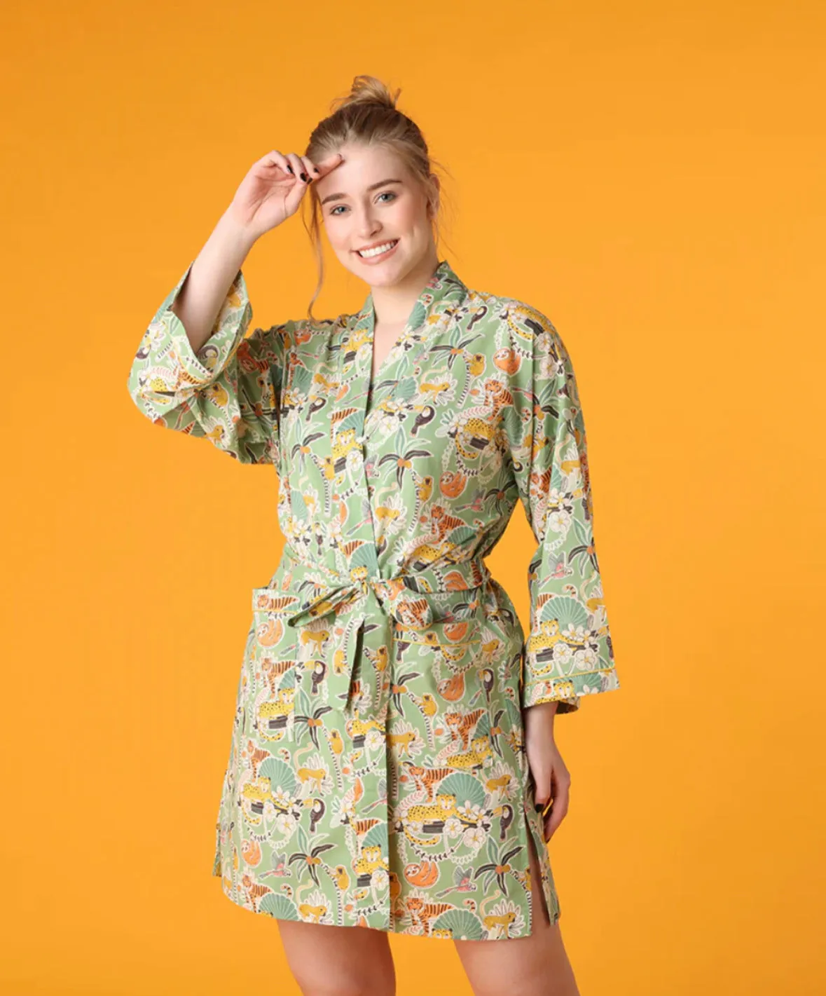 Tropical Jungle Short Robe
