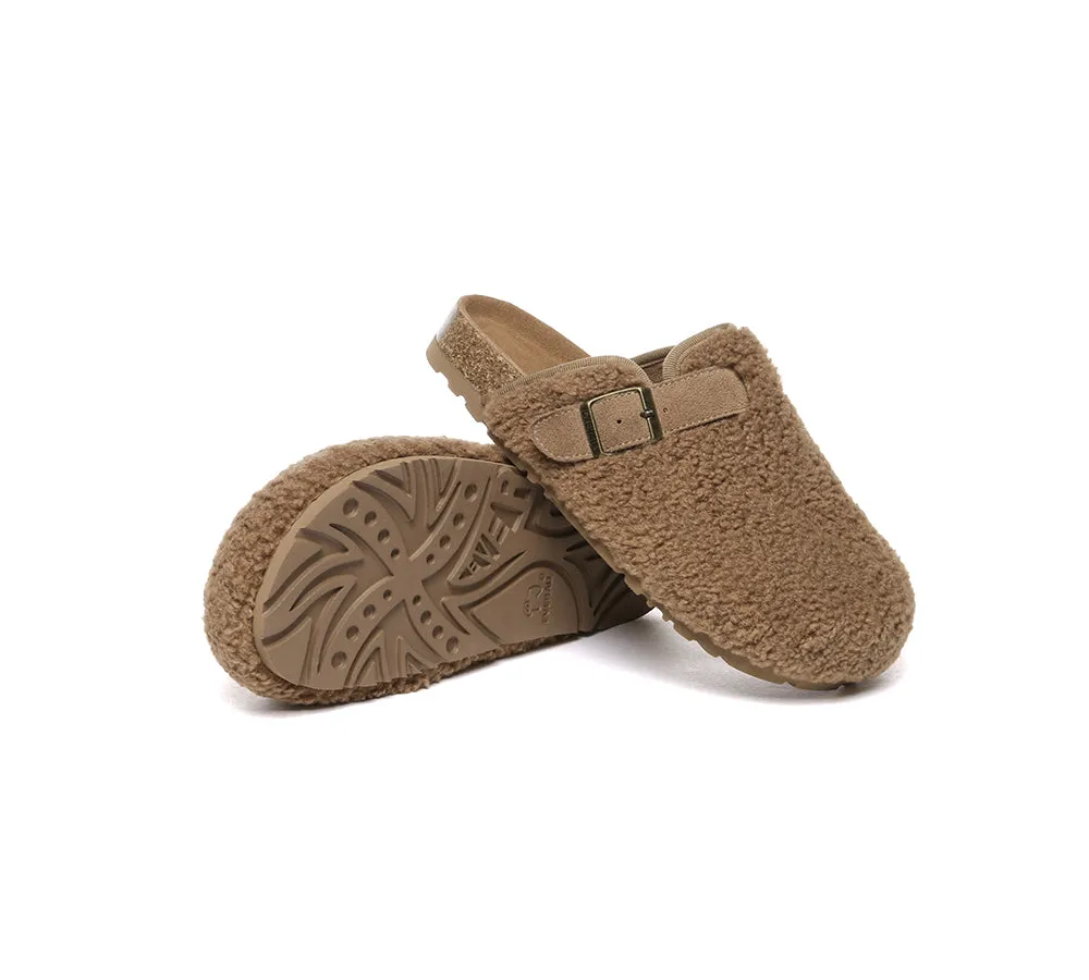 UGG Women Shearling Buckle Sandal Slides Greta