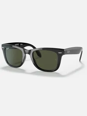Wayfarer Folding Black/Green Classic G-15 Sunglasses