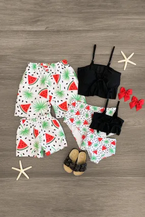 White Watermelon Family Swimsuits