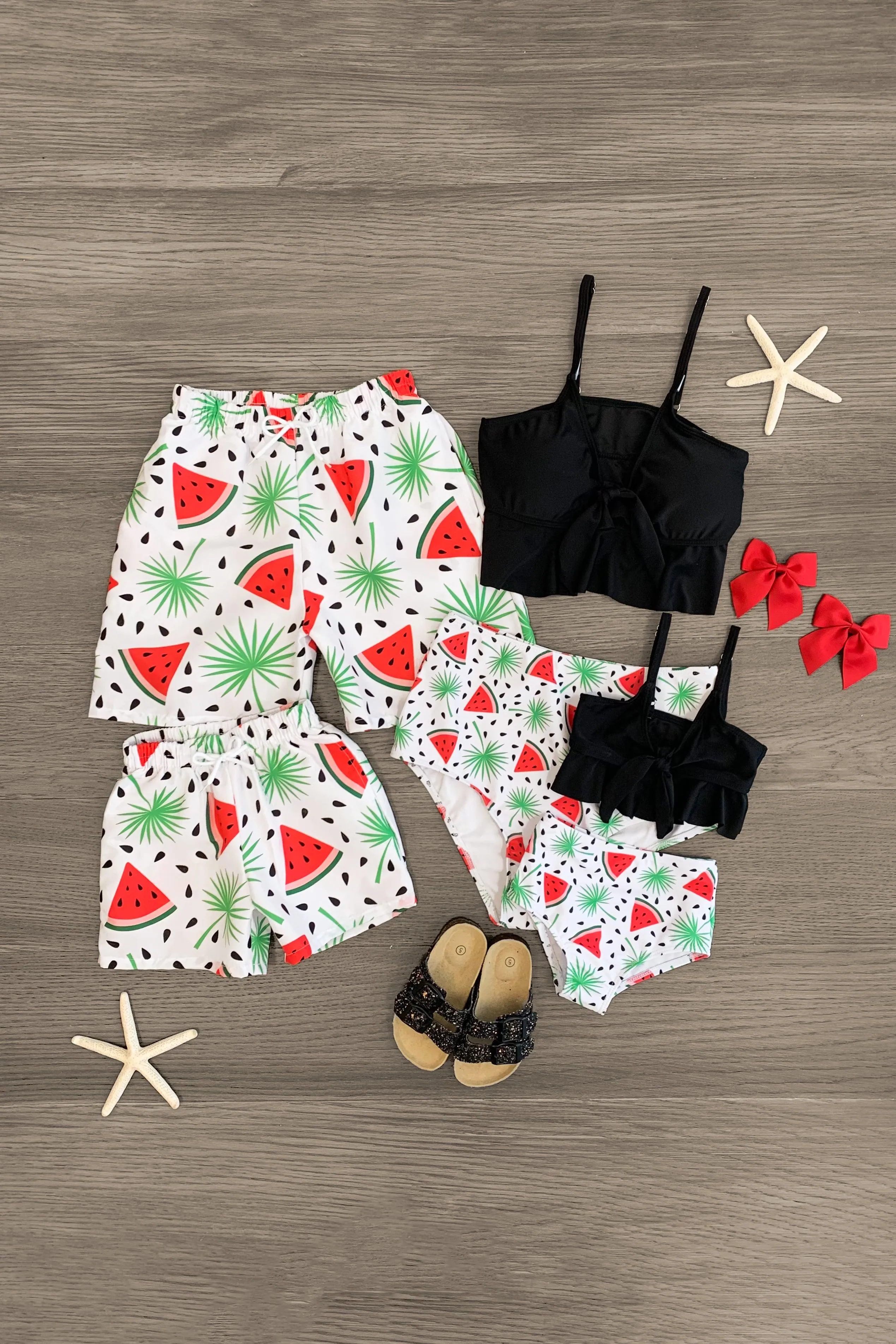 White Watermelon Family Swimsuits