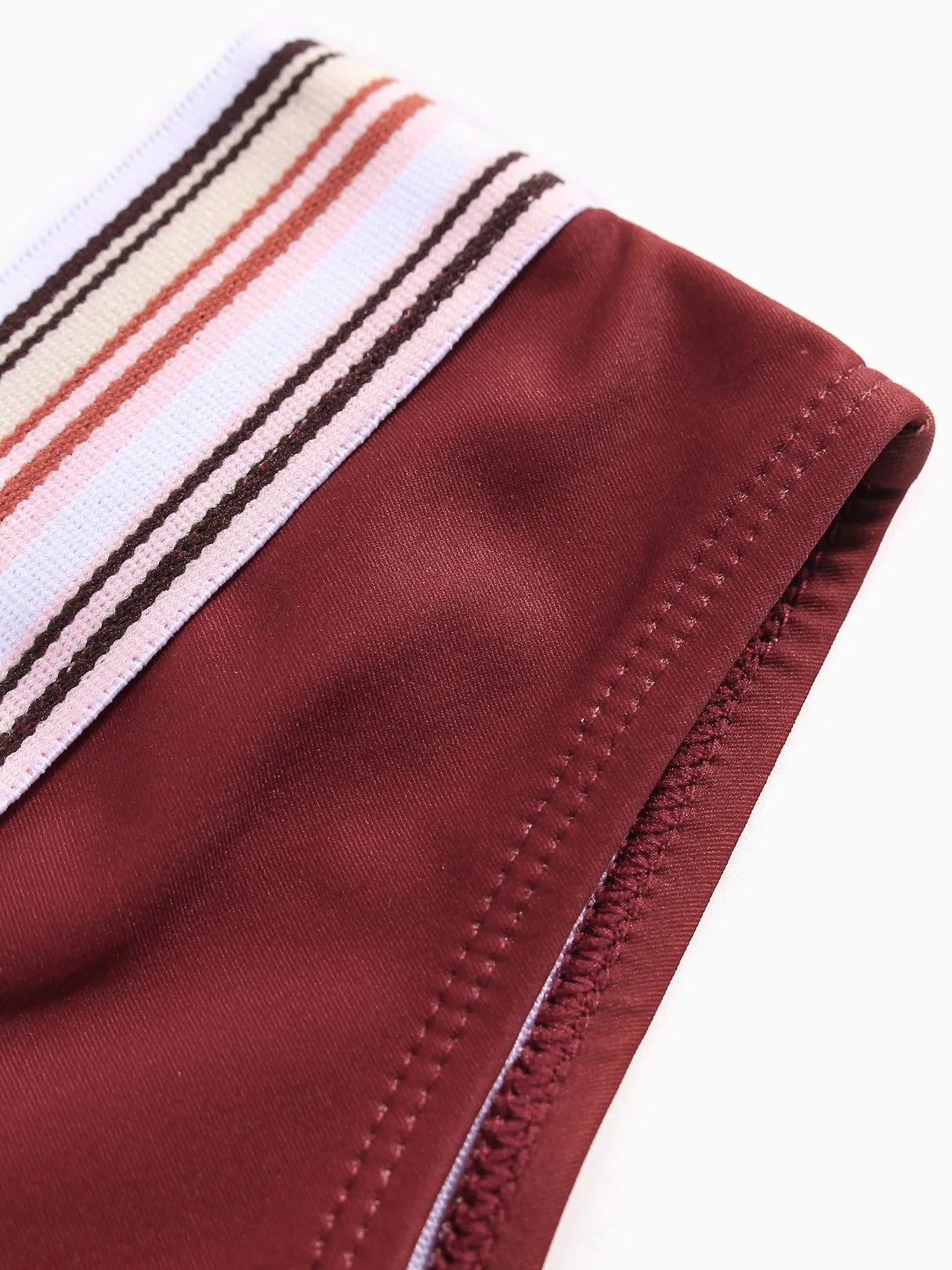 Wholesale Burgundy Sleeveless Plain Spaghetti Strap Two Piece Bikinis