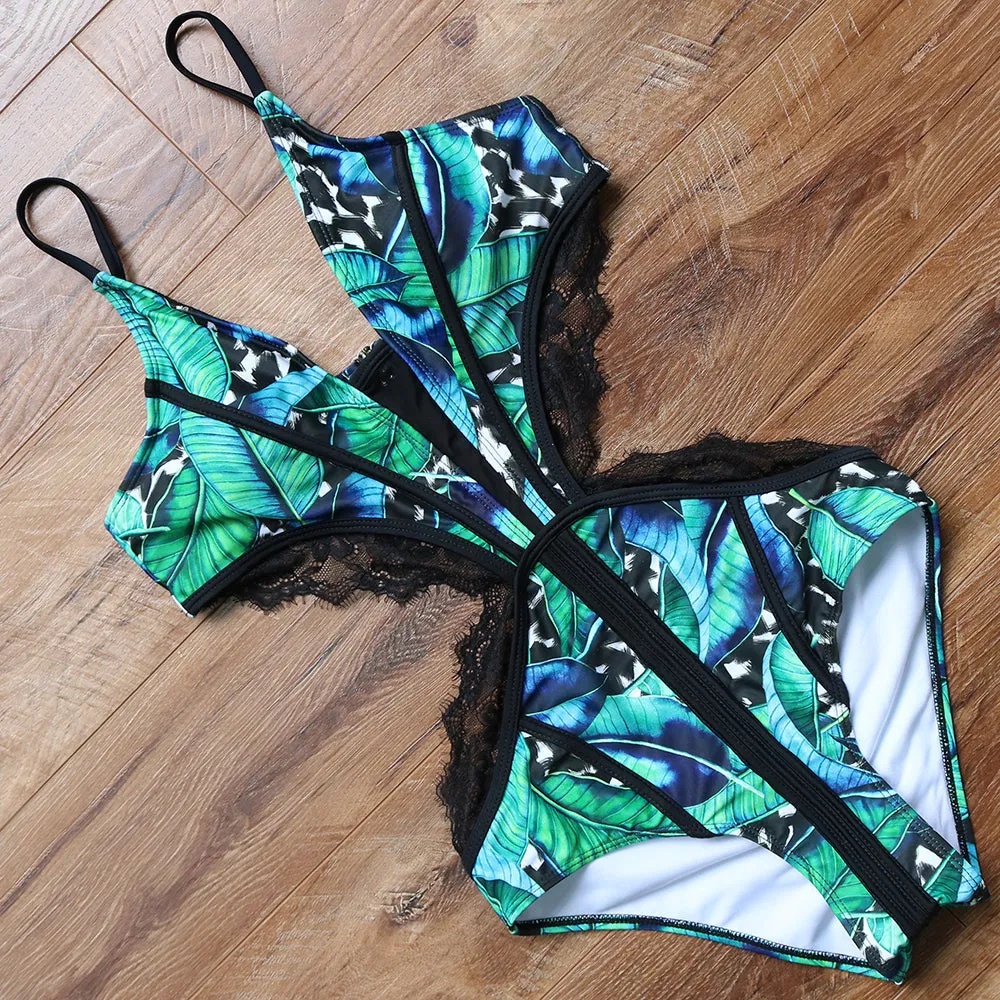 Women's One-Piece Swimsuit With Lace