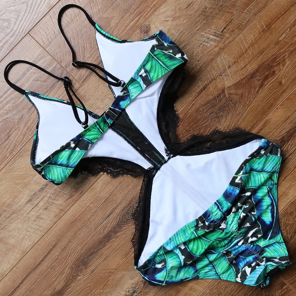 Women's One-Piece Swimsuit With Lace