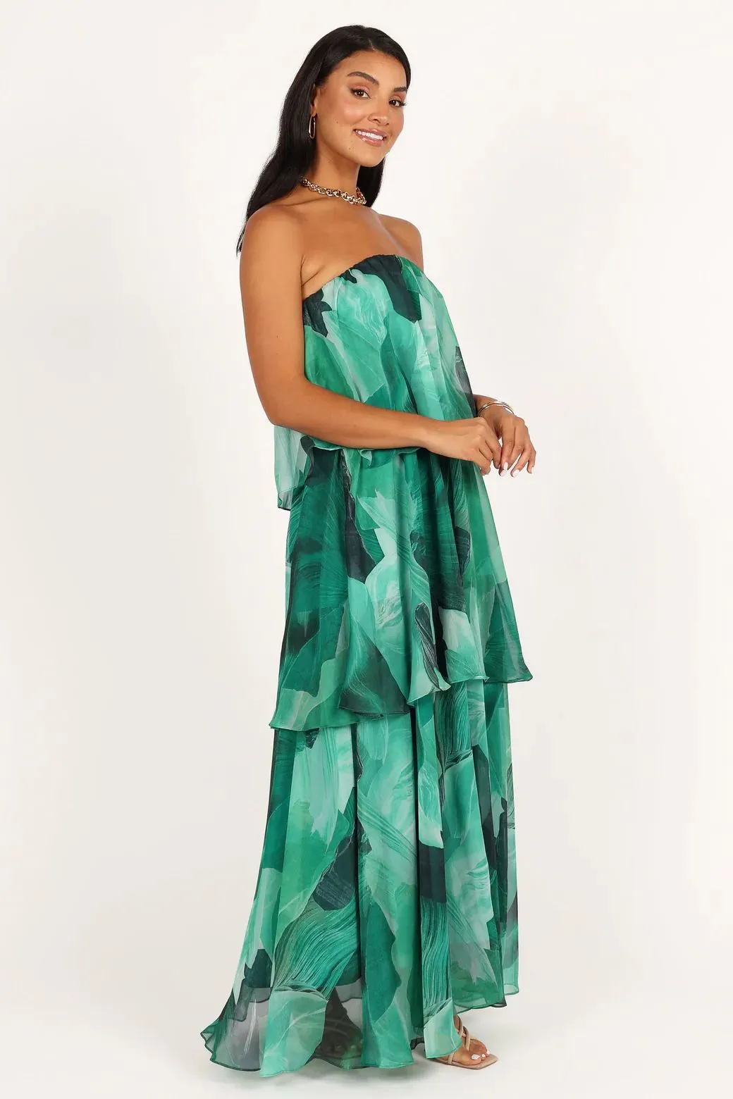 Zule Robe maxi bustier multicouche